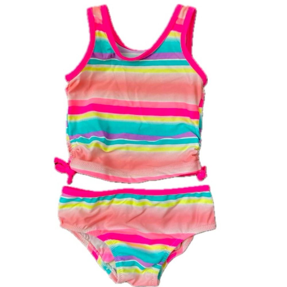 OSHKOSH B’GOSH 2 Pc Swimsuit Size 12 Months Pink Peach Purple Blue Yellow